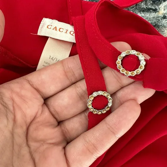 Vintage Cacique red crepe night gown long slip dress - Picture 11 of 11